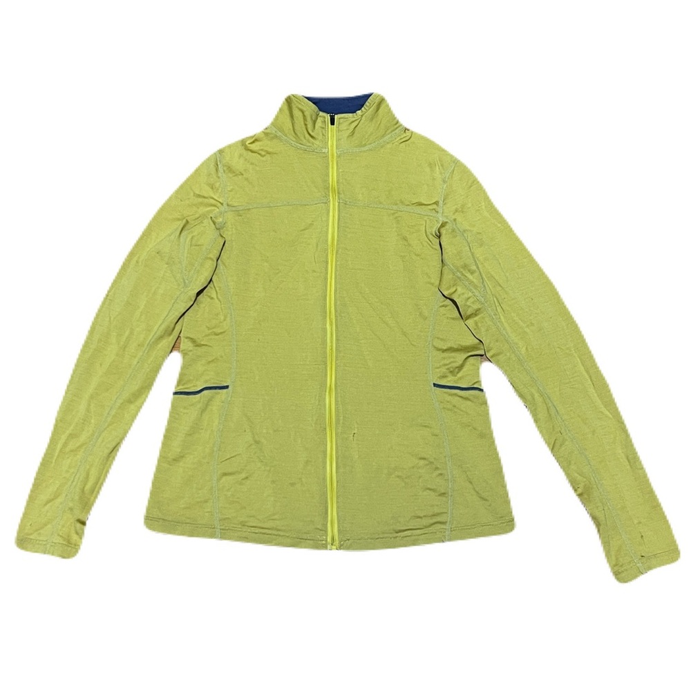 Ibex Zip-Up Long Sleeve Merino Wool Top in Yellow, Women’s size Small